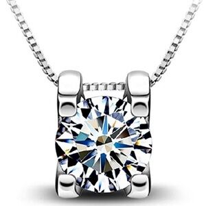 Pendant Cubic Zirconia Round Stone (no chain)